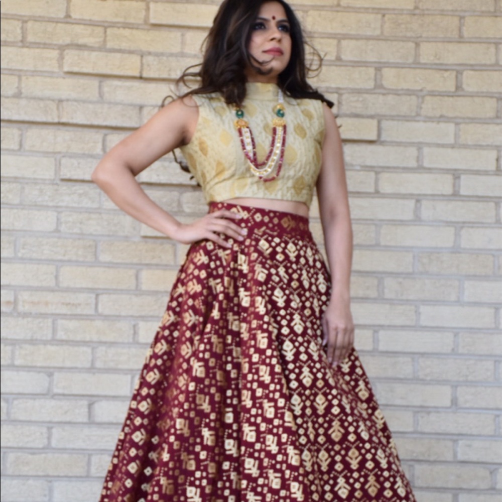 Indian crop top and skirt/ New